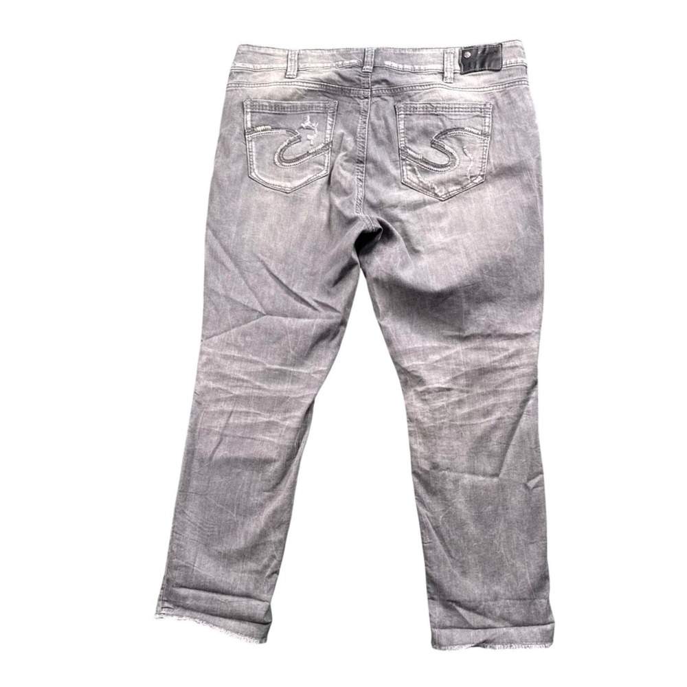 Silver Jeans Suki Mid Ankle Slim Womens 18 Y2K‎ Grey Distressed Super Stretch